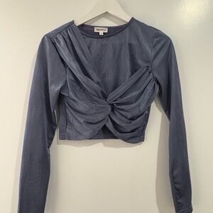 Superdown Drew Twist Front Top in Slate
